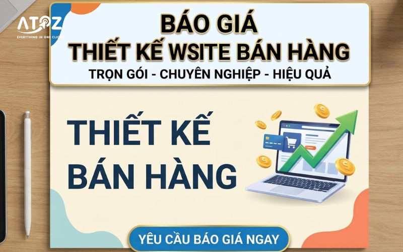Bảng báo giá thiết kế website bán hàng chuyên nghiệp tại ATOZ Solutions