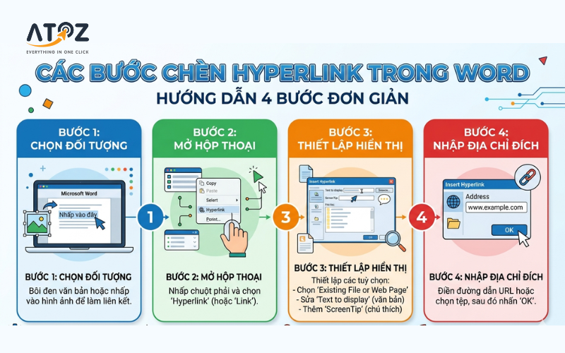 Các bước chèn Hyperlink trong Word