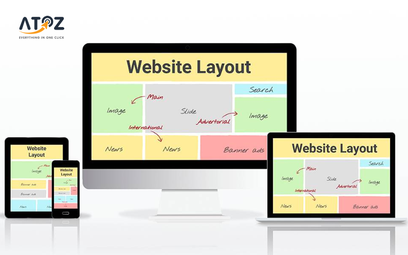 Layout website là cách sắp xếp các thành phần như header, menu, nội dung và footer