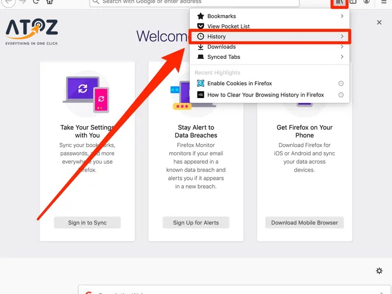 Xoá lịch sử duyệt web trên Firefox