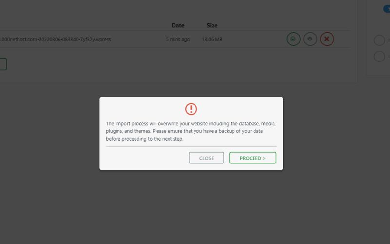 Sử dụng file backup nhằm khôi phục dữ liệu website
