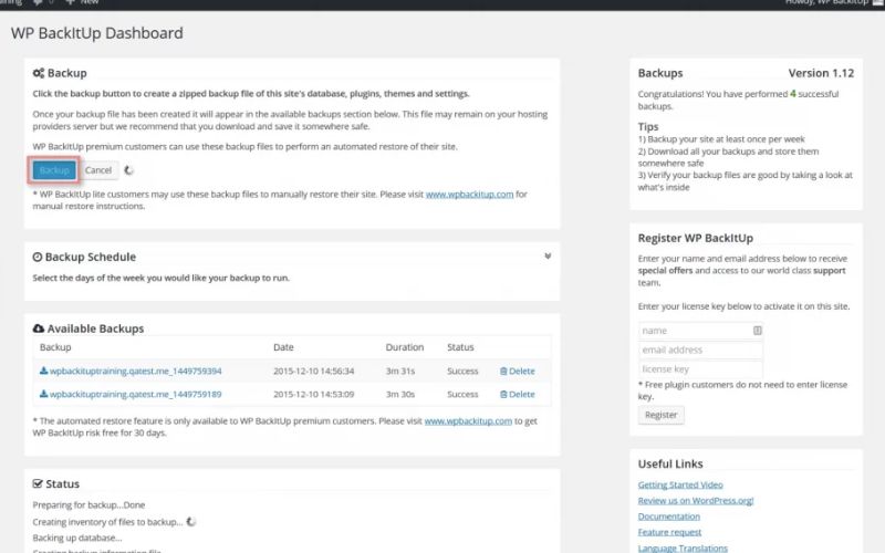 Hướng dẫn backup dữ liệu WordPress bằng plugin BackUPWP: Hướng dẫn backup dữ liệu WordPress bằng plugin BackUPWP: