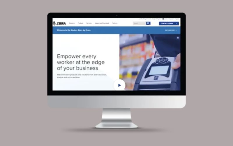 Trang giới thiệu website của Zebra