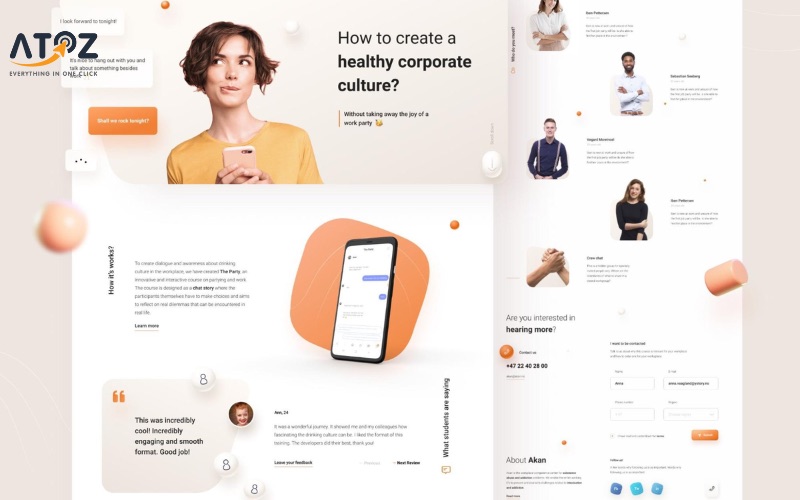 Header website nằm trên cùng, tạo ấn tượng ban đầu mạnh mẽ cho người truy cập