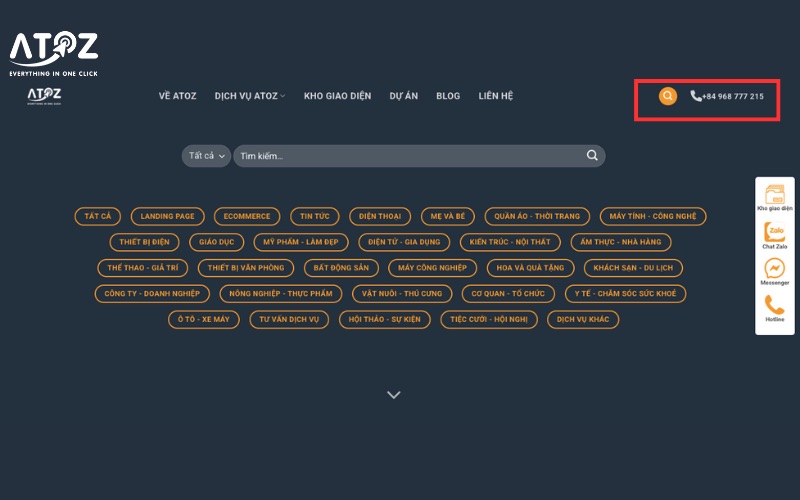 Header nên có các thông tin liên hệ cơ bản