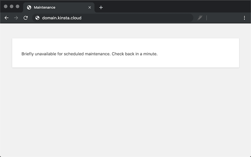 Lỗi 3: “Briefly Unavailable For Scheduled Maintenance”