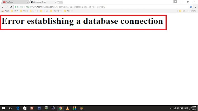 Lỗi 6: Error Establishing A Database Connection