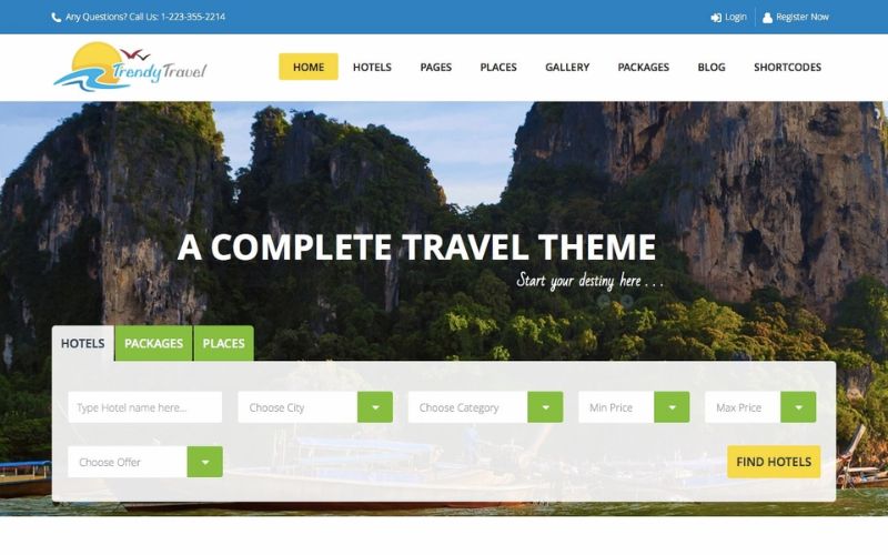 Trendy travel theme