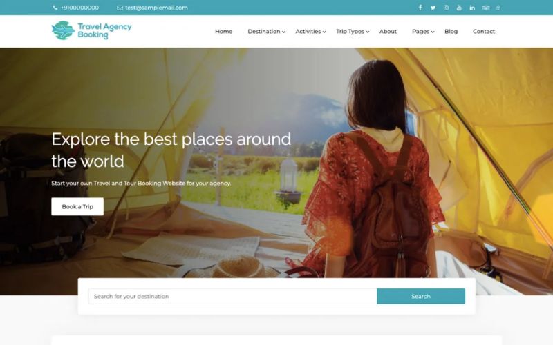 Mẫu website Travel Agency