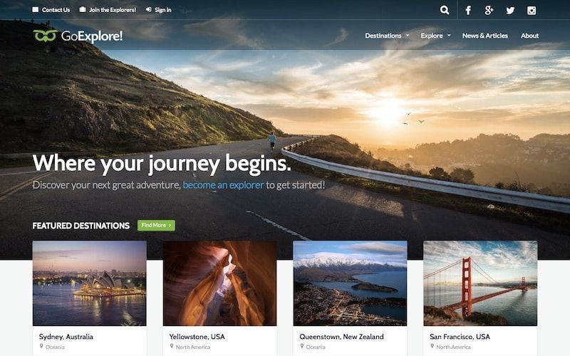 GoExplore WordPress theme