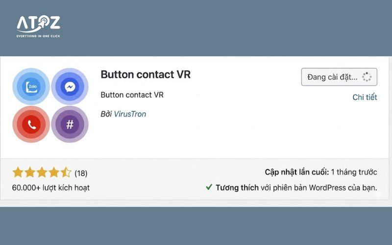 Cài đặt plugin Button Contact VR