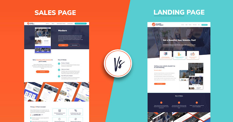 So sánh Sale Page với Landing Page