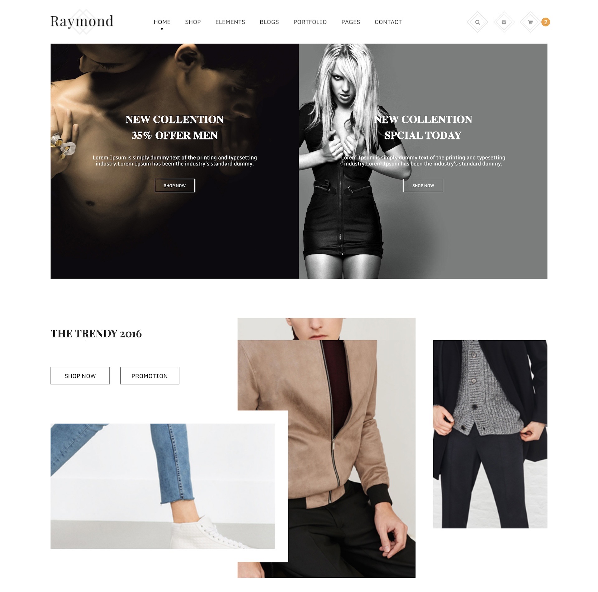Giao diện Website Quần áo Thời trang – Raymond