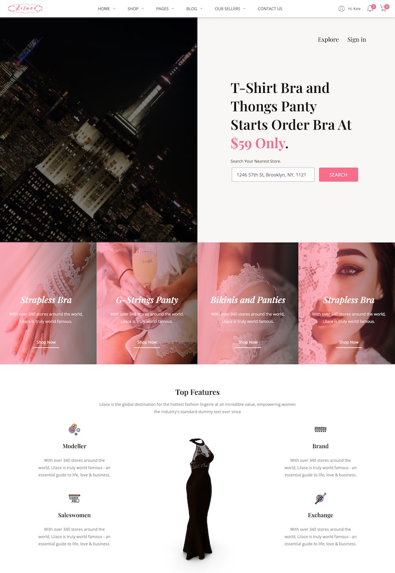 Giao diện Website Quần áo Thời trang – Lilace