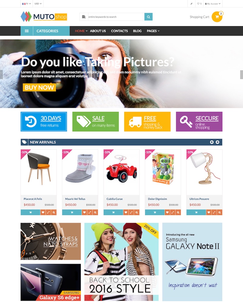 Giao diện Website Quần áo Thời trang – MutoShop