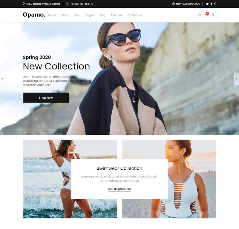 Giao diện Website Quần áo Thời trang – Opamo
