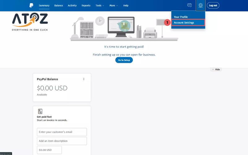 Đăng ký website tích hợp với PayPal